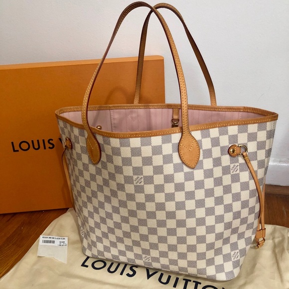 Louis Vuitton Handbags - SOLD!!! Auth Louis Vuitton Neverfull Damier Azur